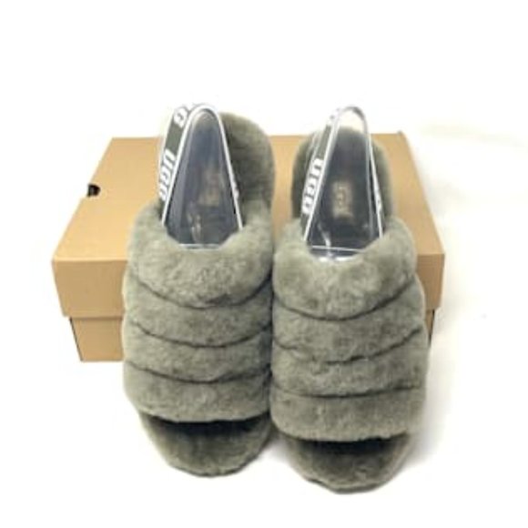 💖MEGA SALE💖UGG  BTOL FLUFF YEAH Slides BURNT OLIVE Women's  1095119 BTOL - Picture 9 of 13